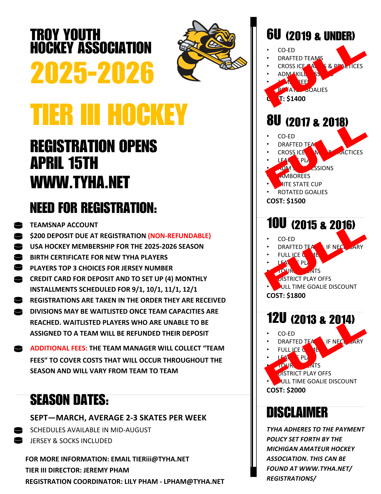 Tier III 2025-2026 Flyer Updated
